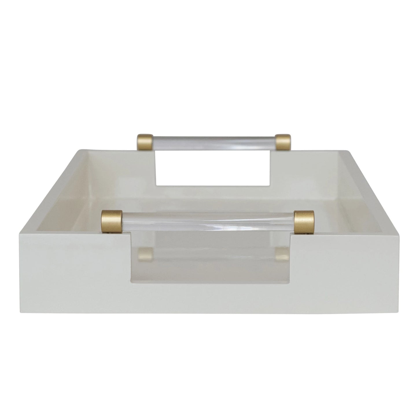 Lacquered Tray w/ Acrylic & Metal Handles