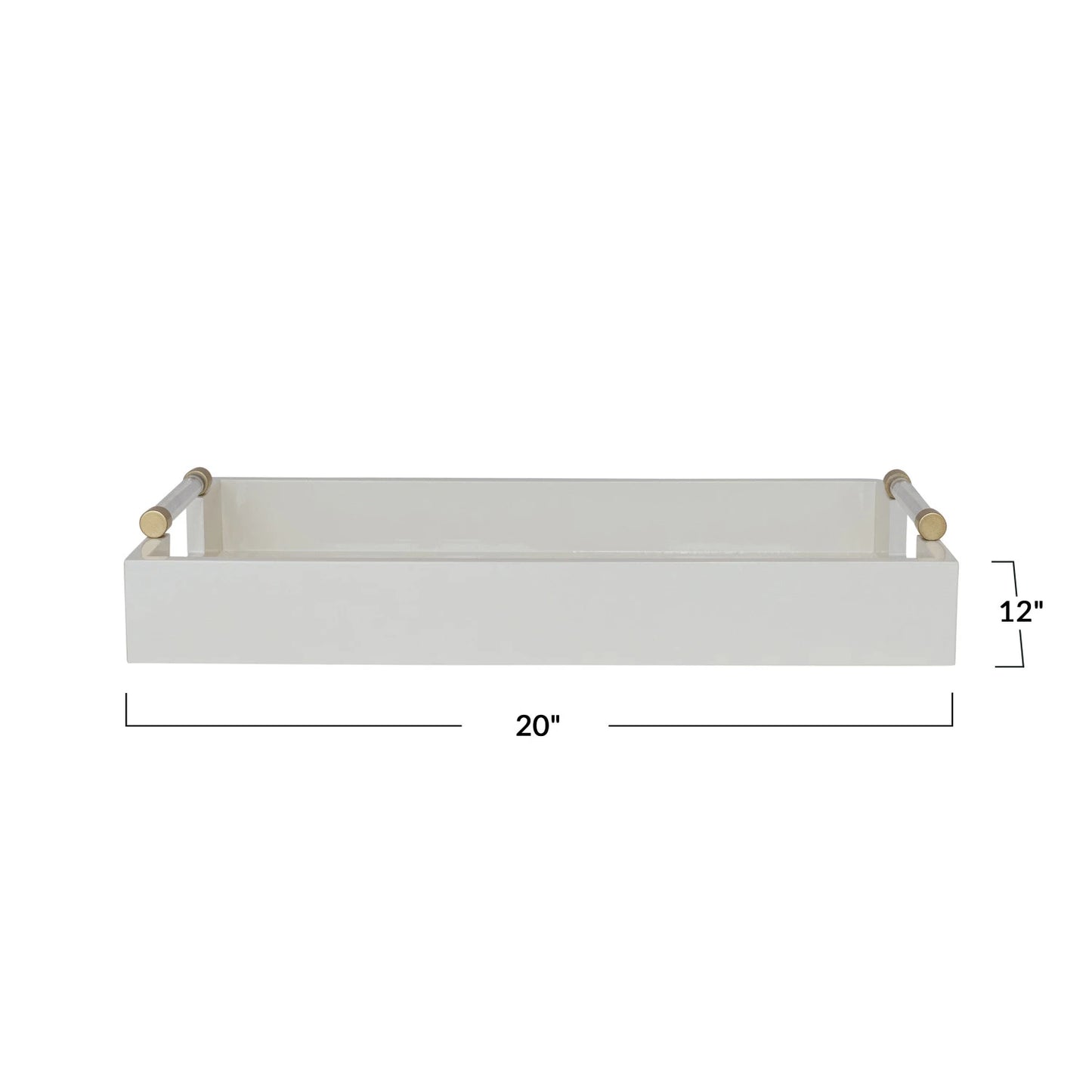 Lacquered Tray w/ Acrylic & Metal Handles