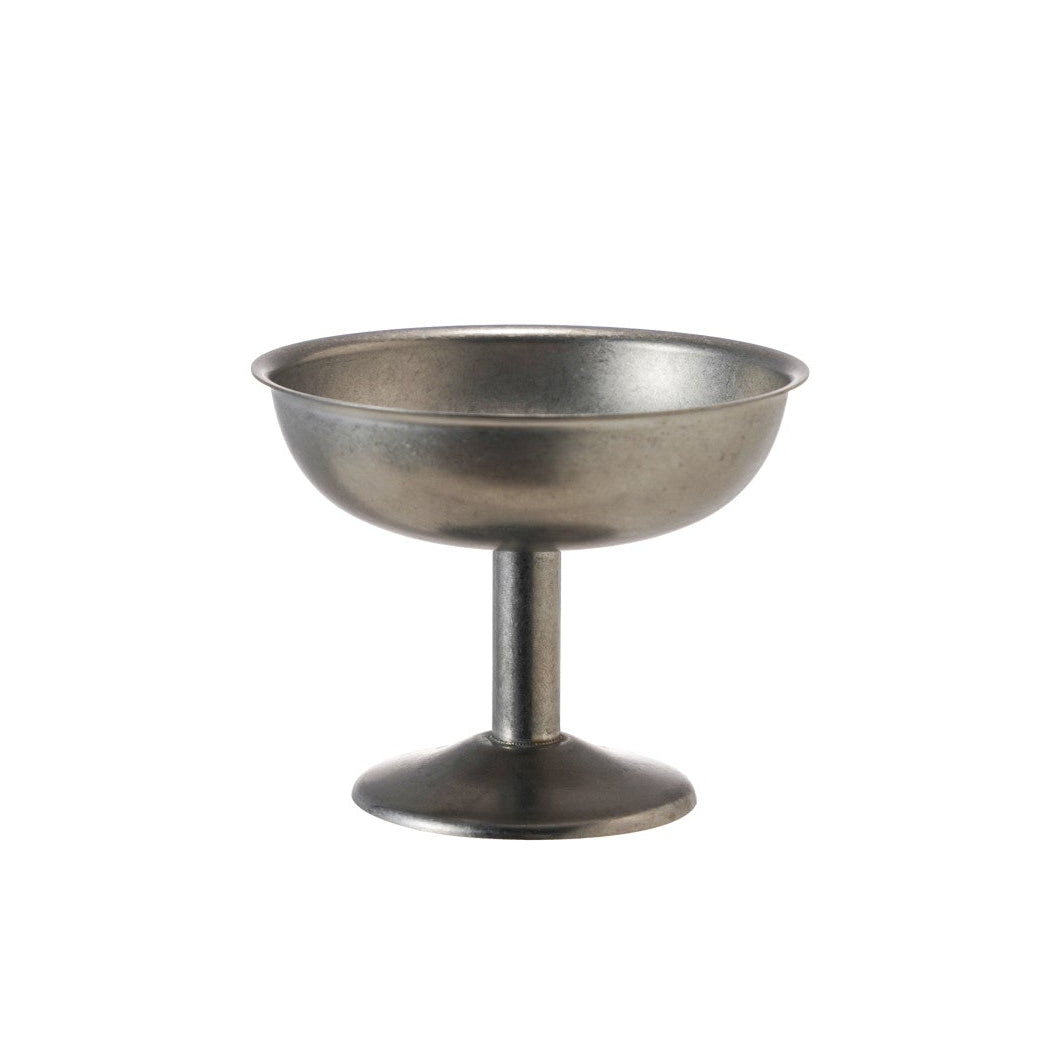 4 oz. Stainless Steel Footed Coupe Glass/Dish, Brushed Pewter Finish