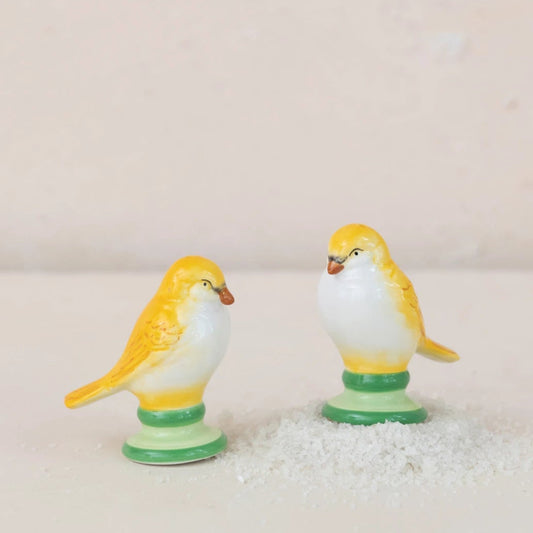 Ceramic Vintage Reproduction Lovebird Shaped Salt & Pepper Shakers