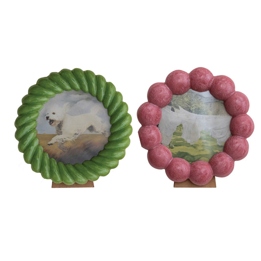 Resin Ball/Twisted Photo Frame, 2 Styles (Holds 4" x 4" Photo)
