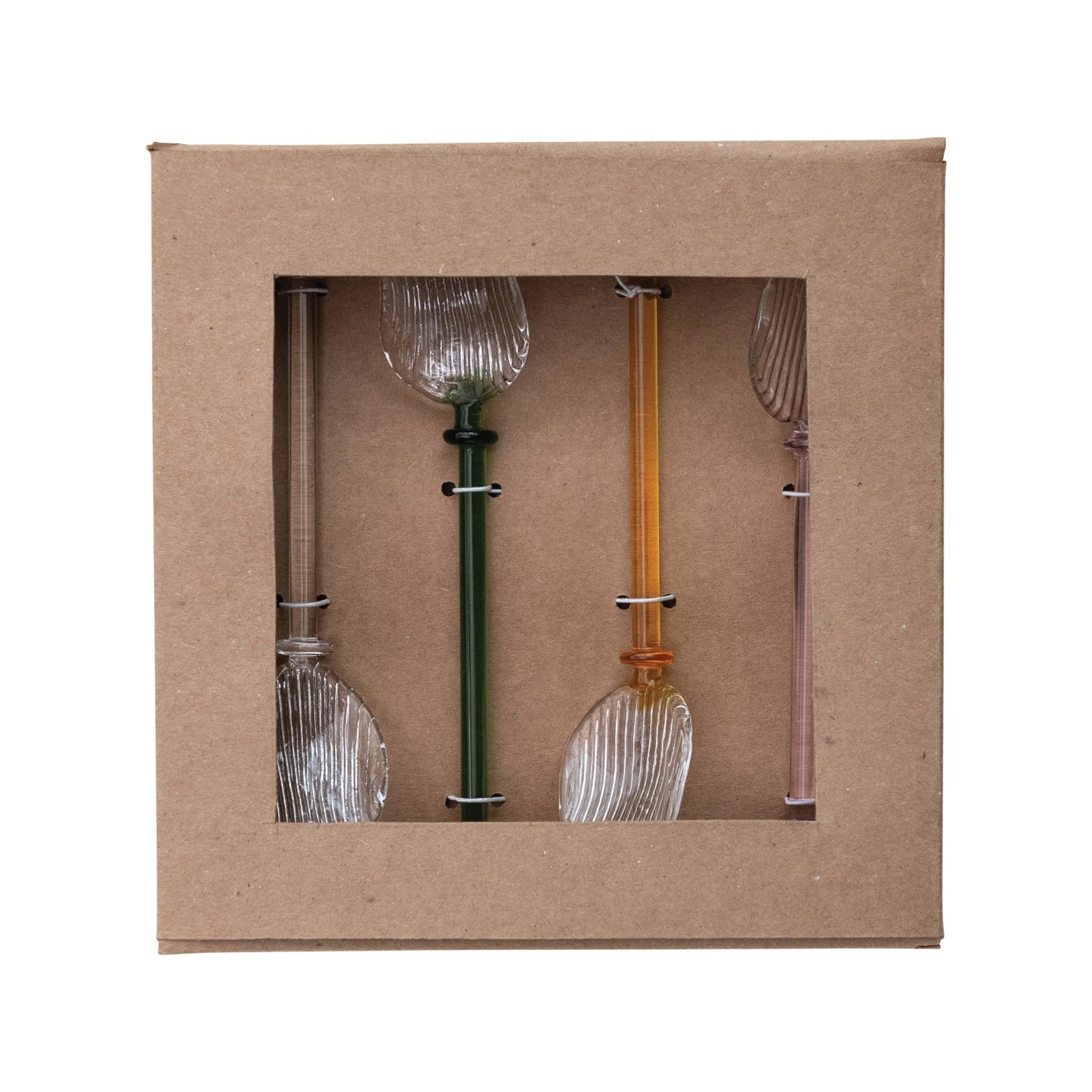 Handmade Glass Spoons, Boxed Set of 4