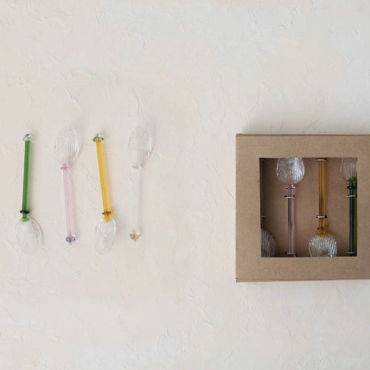 Handmade Glass Spoons, Boxed Set of 4