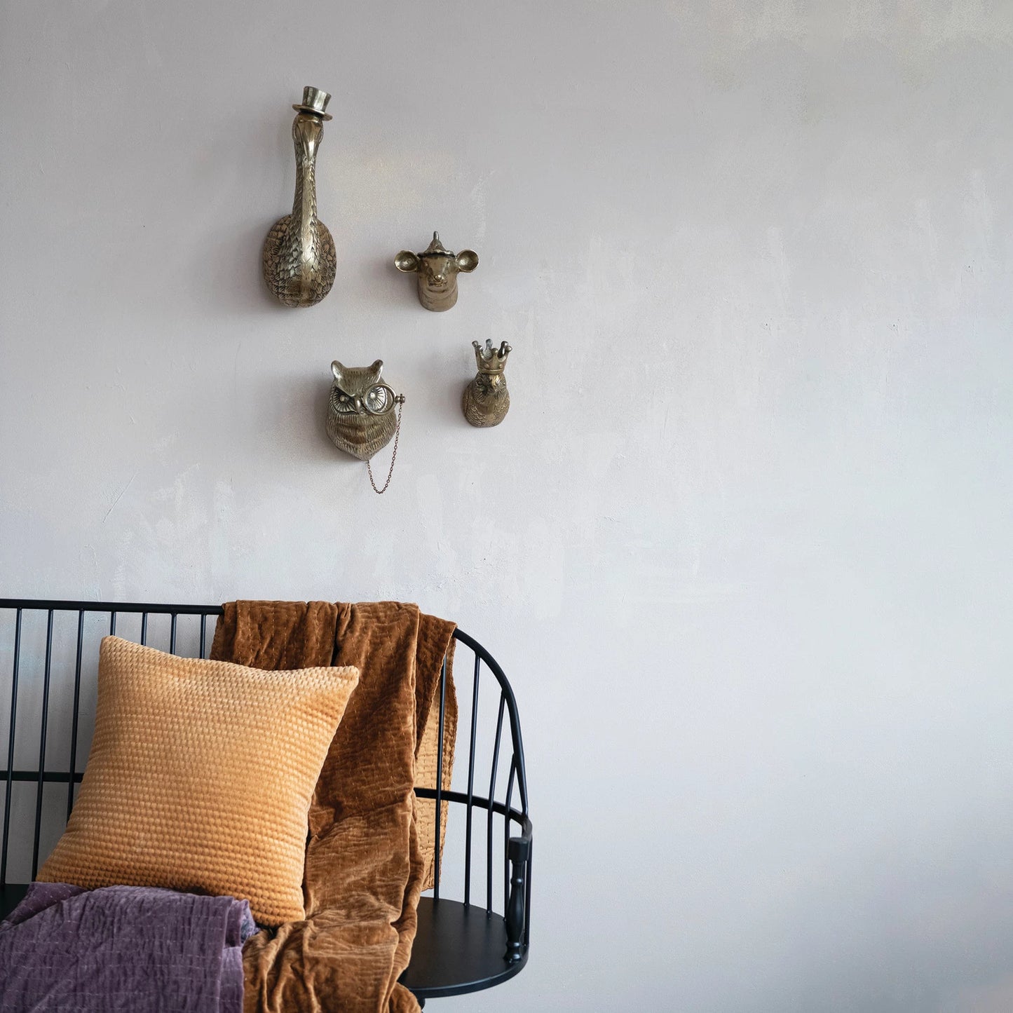 Cast Aluminum Flamingo Head with Top Hat Wall Decor