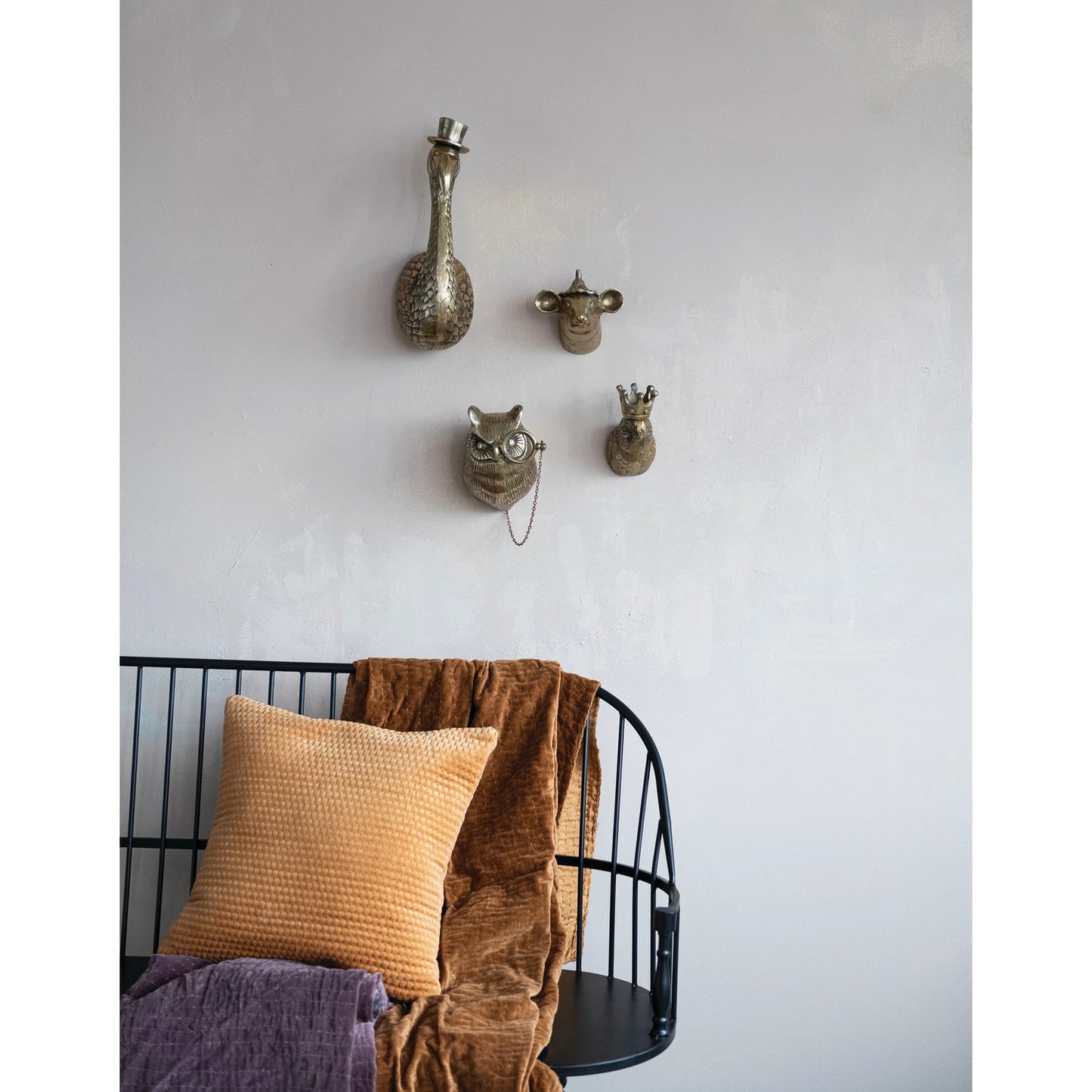 Cast Aluminum Owl Head with Monocle Wall Decor