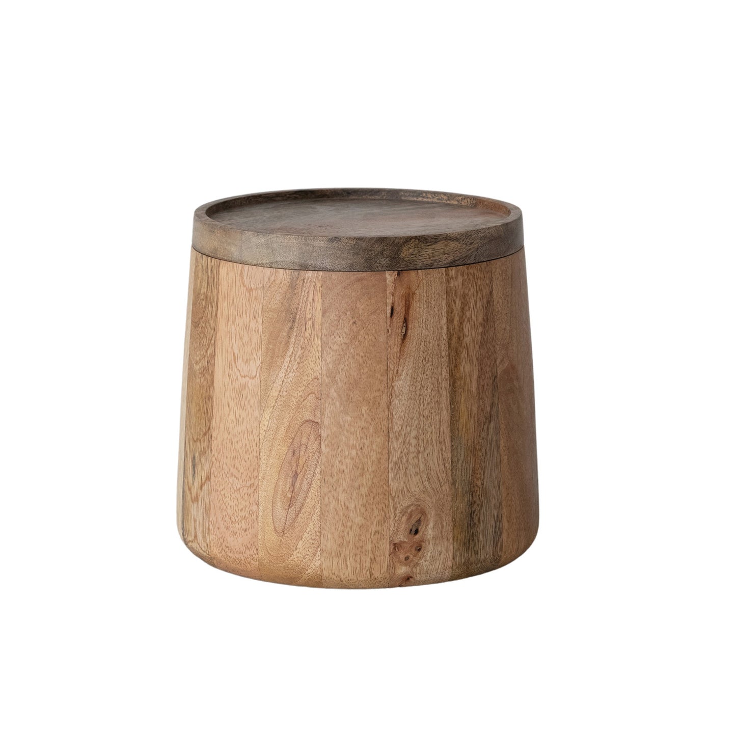 3-3/4 Quart Mango Wood & Stainless Steel Ice Bucket with Lid, Natural