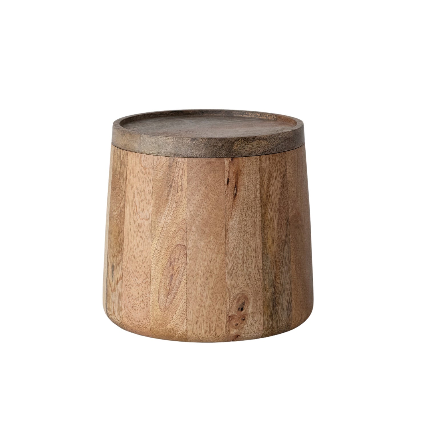 3-3/4 Quart Mango Wood & Stainless Steel Ice Bucket with Lid, Natural