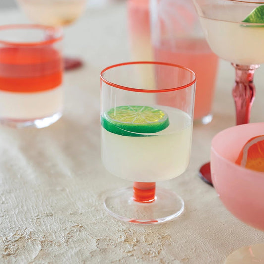 8 oz. Drinking Glass with Colored Rim