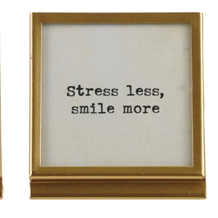 Metal & Glass Frame with Easel & Saying