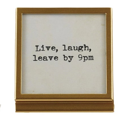 Metal & Glass Frame with Easel & Saying