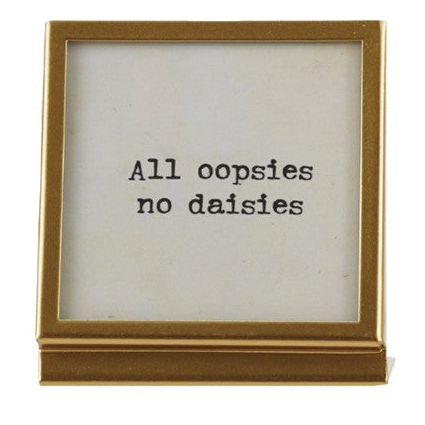 Metal & Glass Frame with Easel & Saying