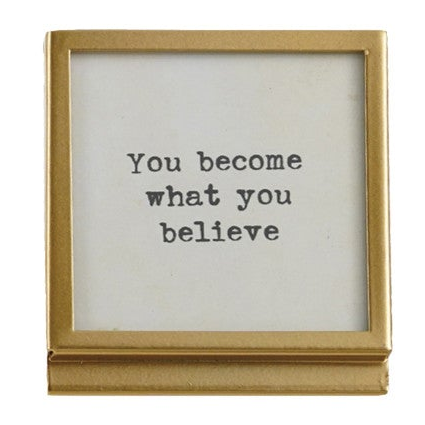 Metal & Glass Frame with Easel & Saying