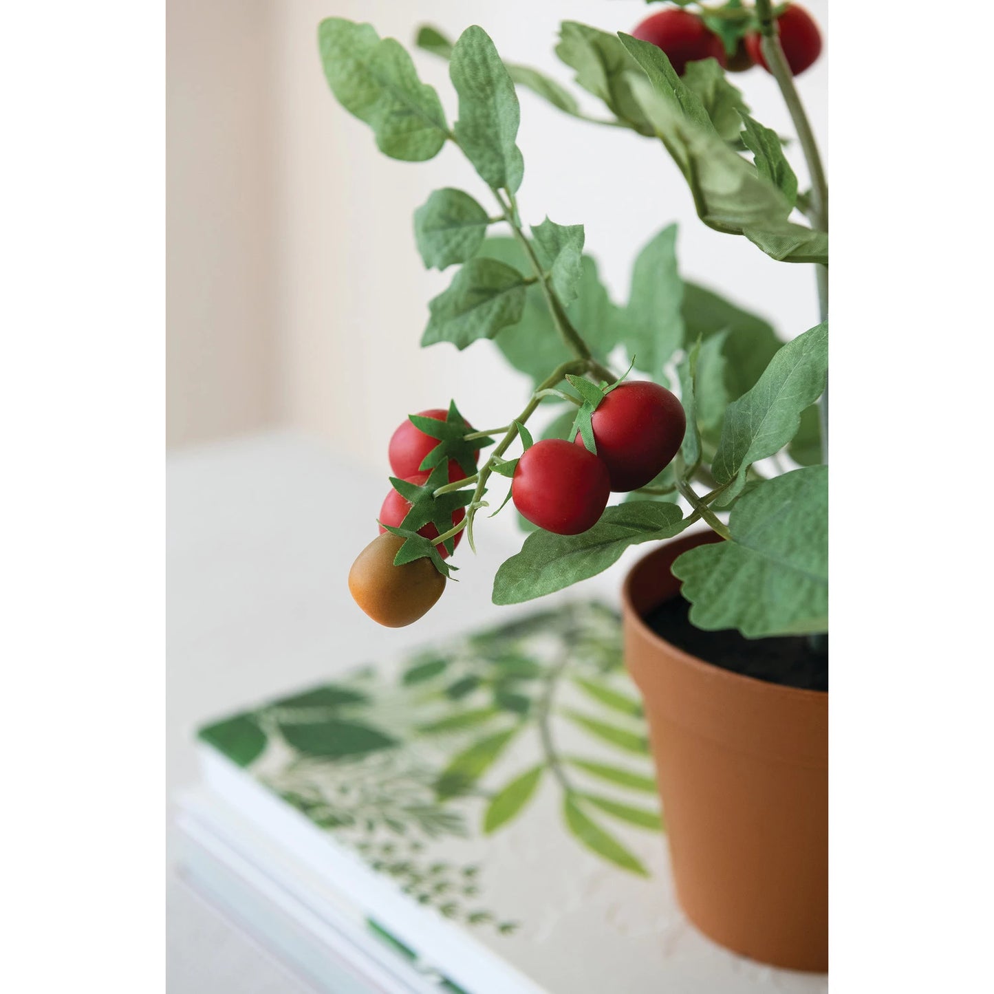 Faux Tomato Plant in Plastic Pot