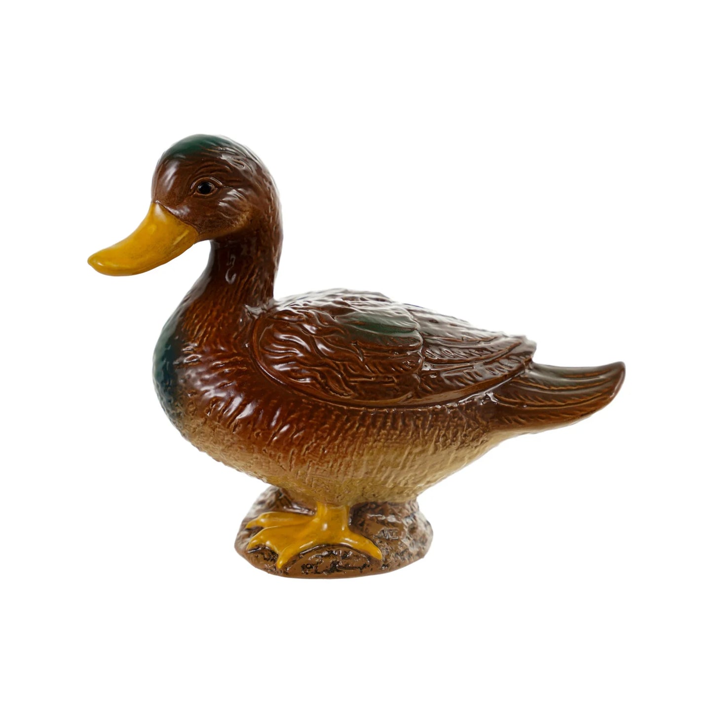 Hand-Painted Stoneware Mallard, Brown