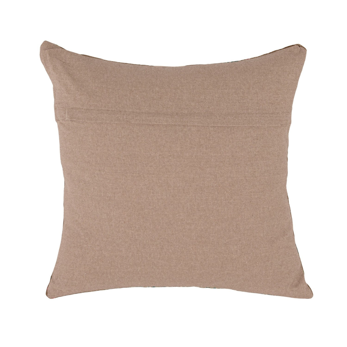 20" Square Cotton Velvet Chinoiserie Pillow with Chambray Back