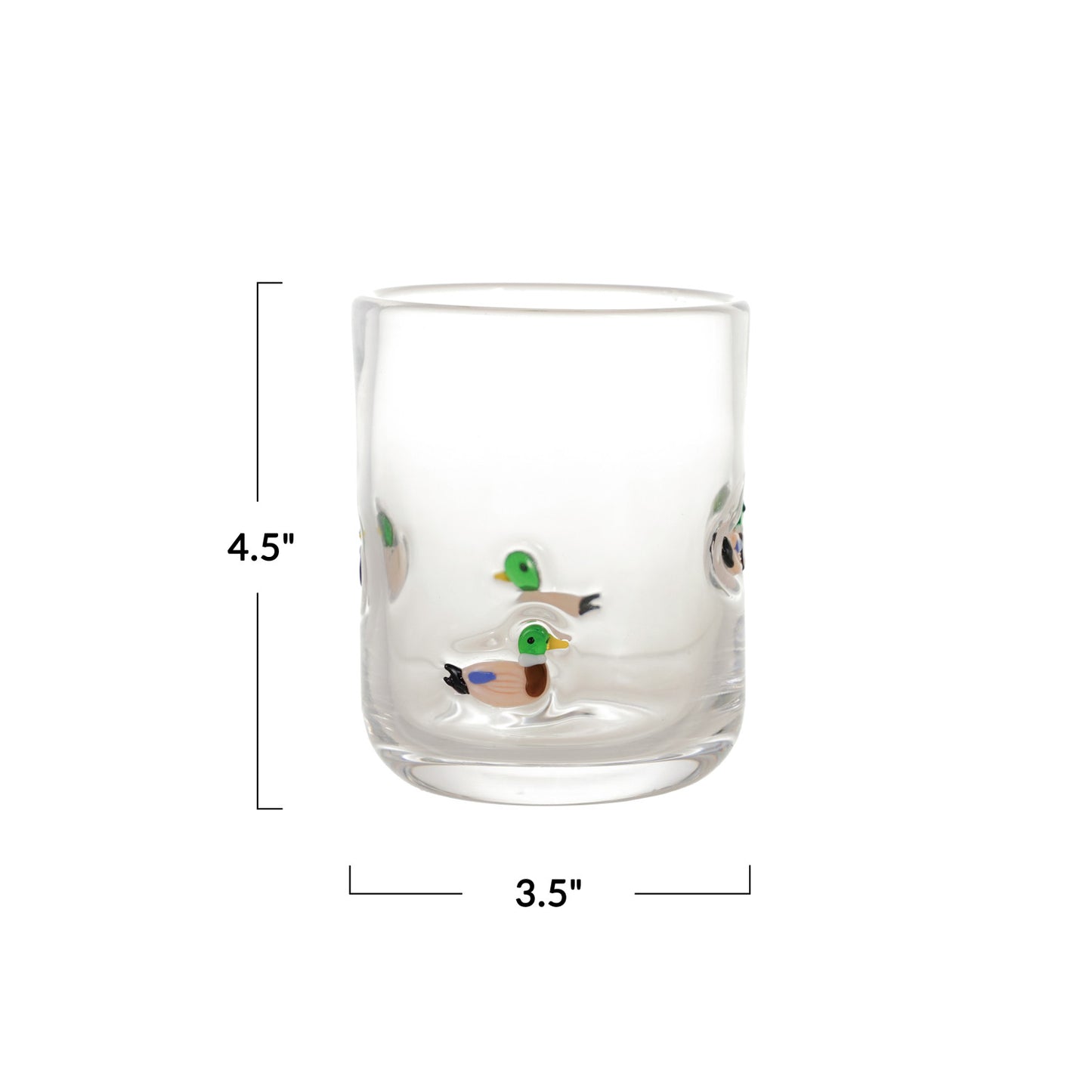 16 oz. Drinking Glass with Embedded Mallards
