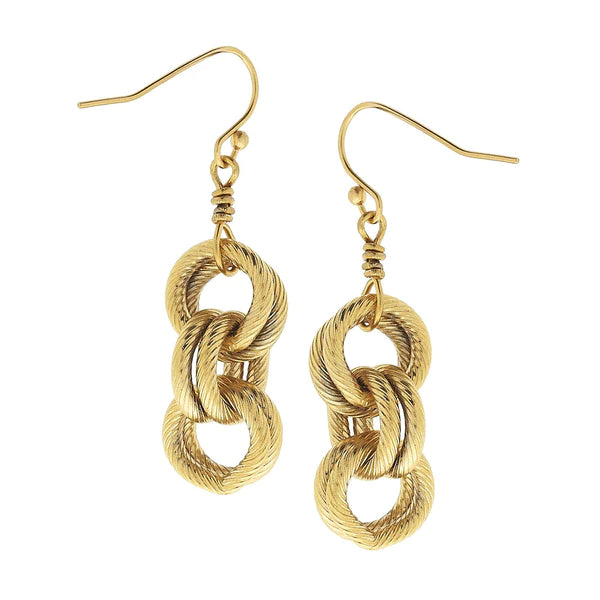 Gold Double Link Earrings