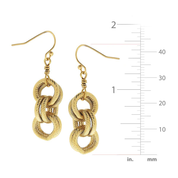 Gold Double Link Earrings