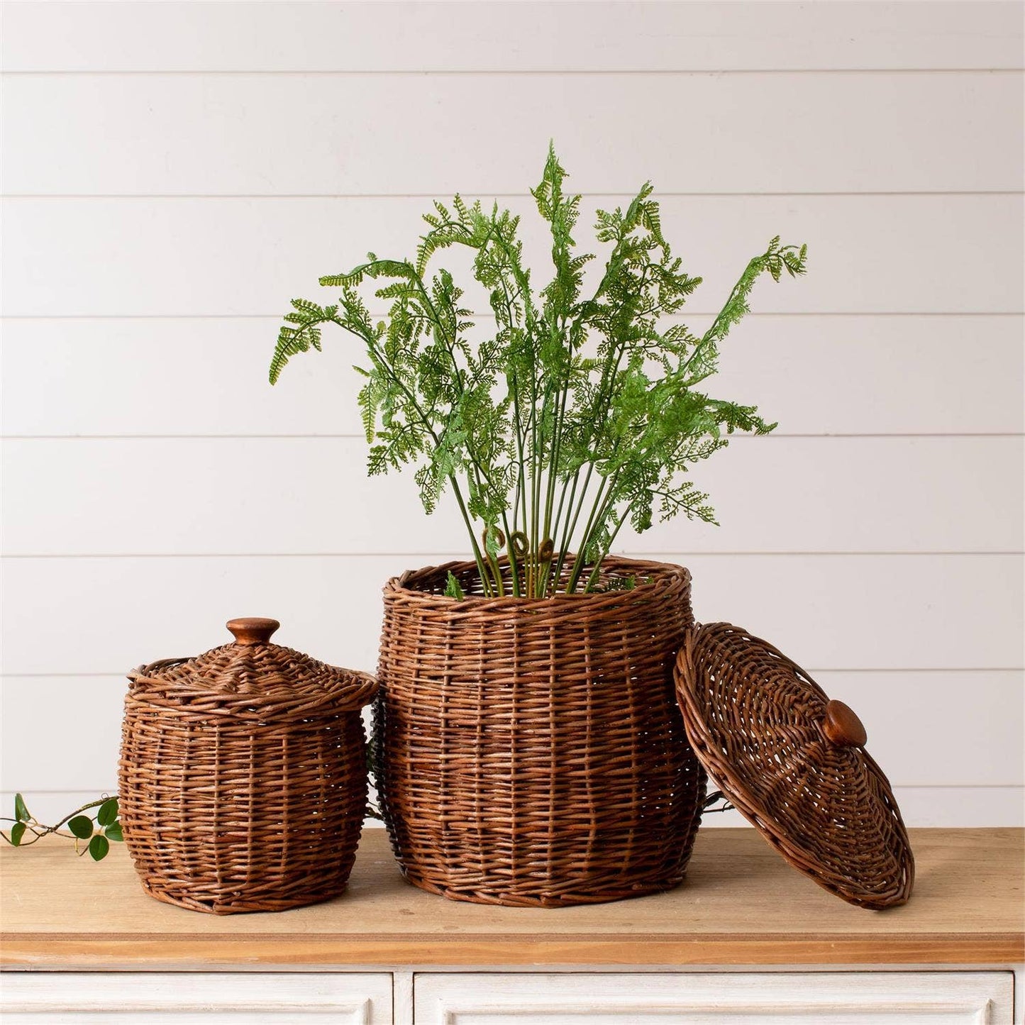 Wicker Storage Baskets With Lids