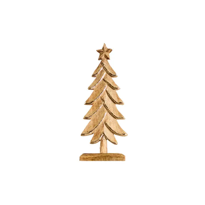 Figurine Trimmed Gold Tree Small