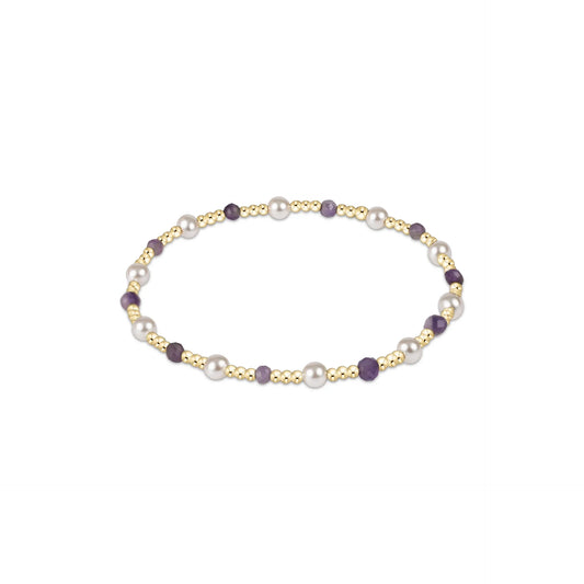 Pearl Sincerity Pattern 4mm Bead Bracelet - Amethyst