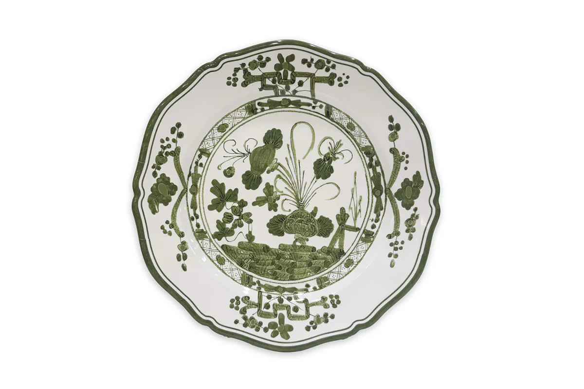 VIDA Faenza 9" Salad Plate - White and Green