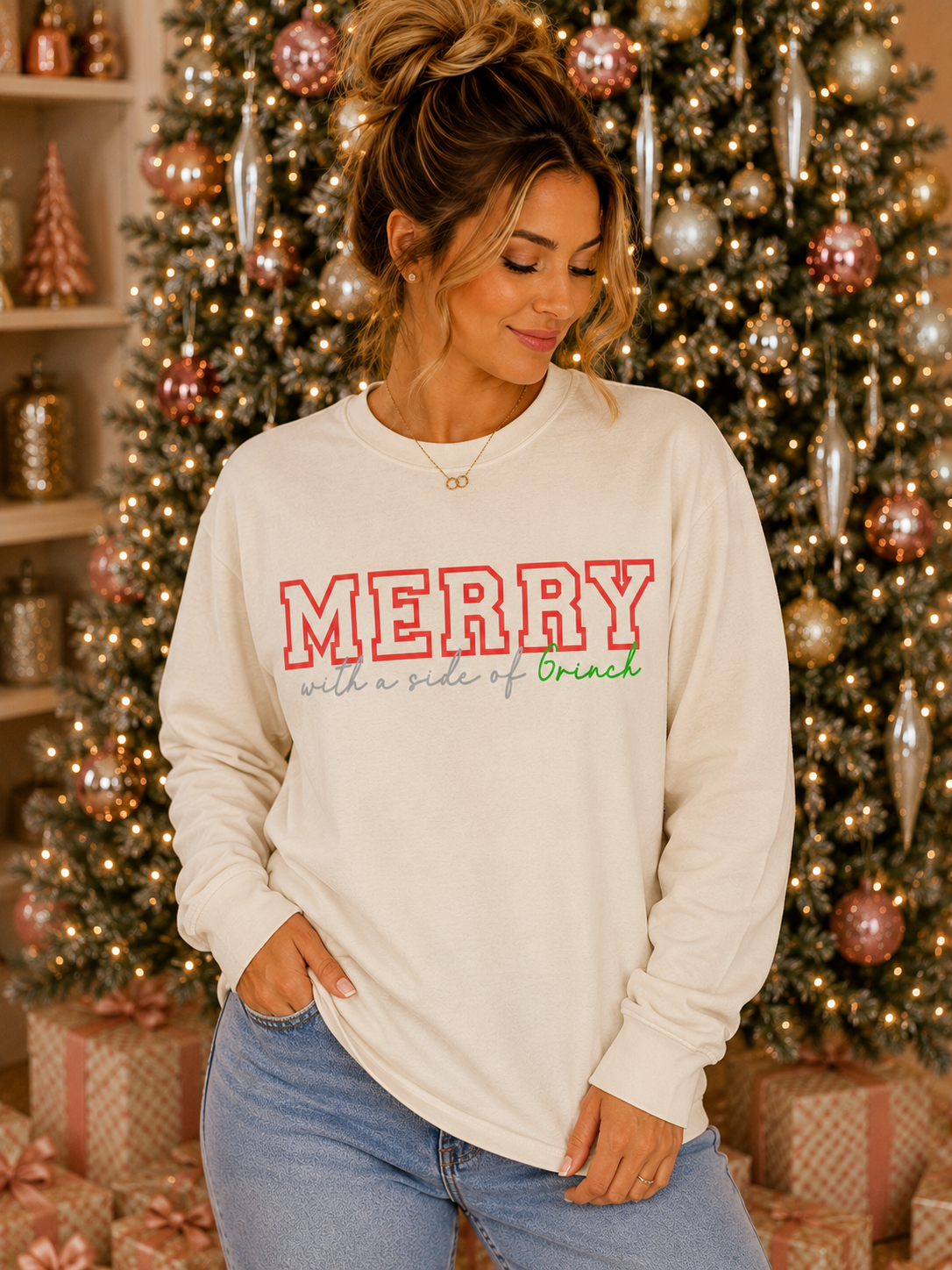 MERRY & GRINCH GRAPHIC: Long Sleeve