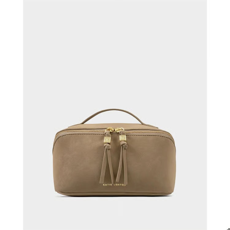 SOHO MEDIUM MAKE UP / WASH BAG | Taupe Suedette