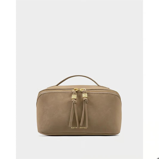SOHO MEDIUM MAKE UP / WASH BAG | Taupe Suedette