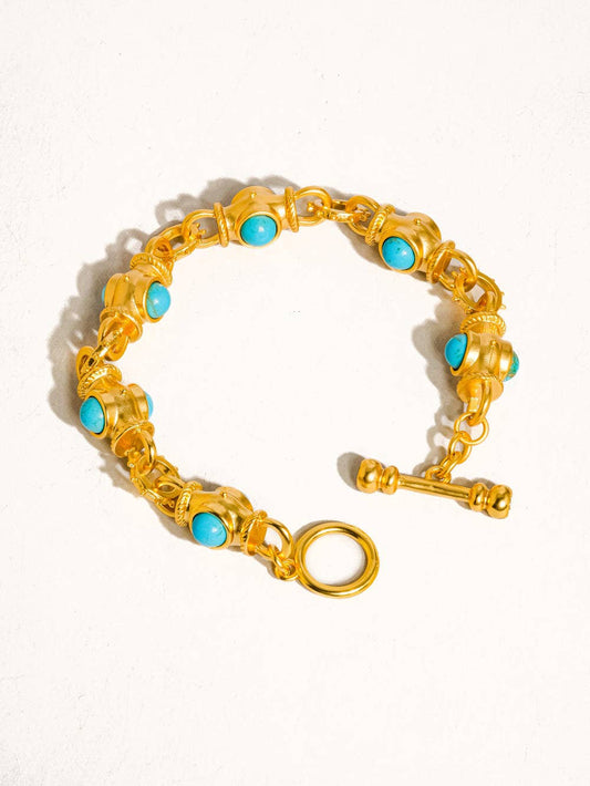 Atley 18K Gold Vintage Turquoise Bracelet: Turquoise