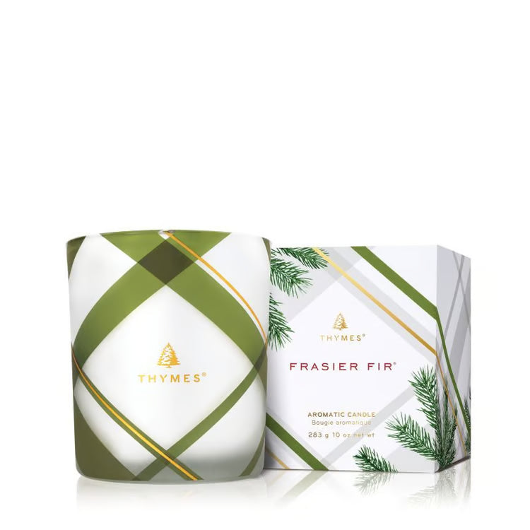 Frasier Fir Frosted Plaid Medium Poured Candle Plaid
