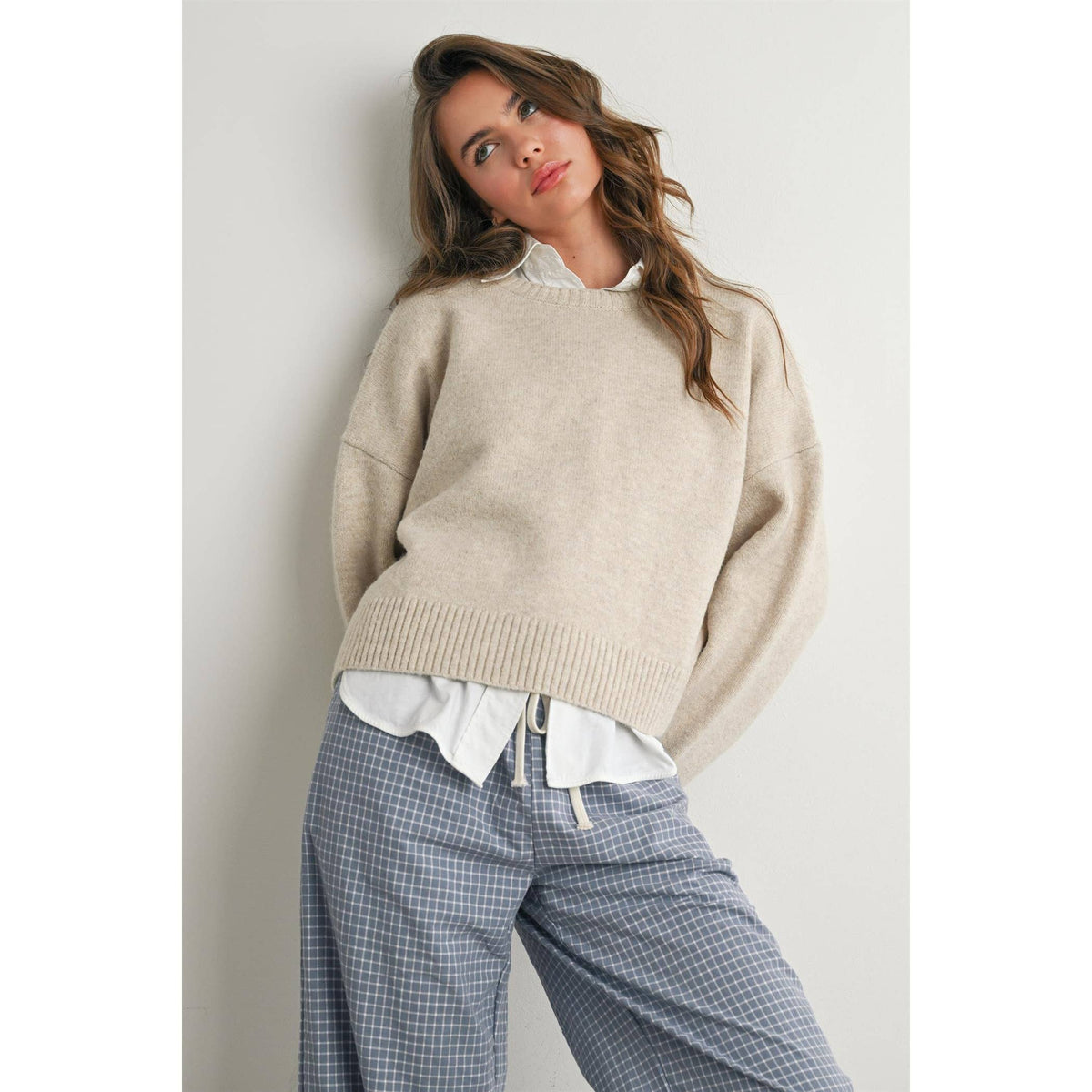 Tie-Back Sweater - Taupe