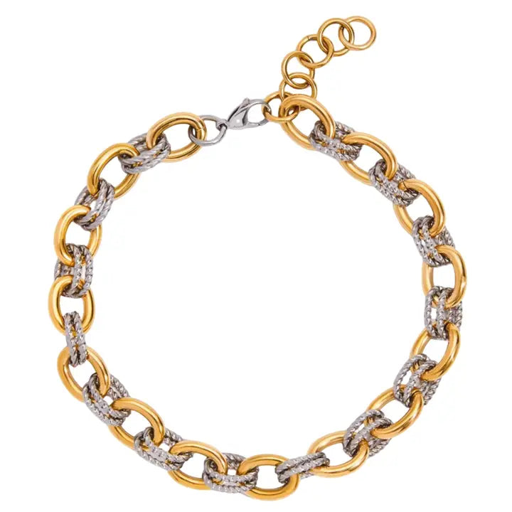 Evelyn Two Toned Chain Link Necklace