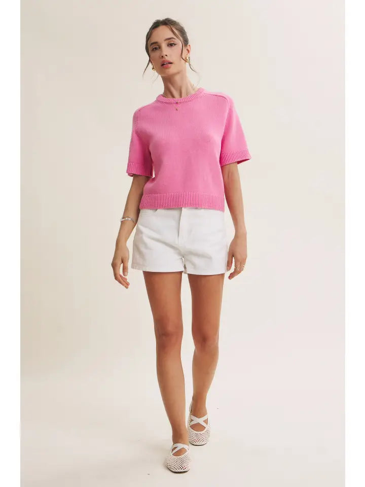 Essential Cotton Blend Raglan Sweater Top