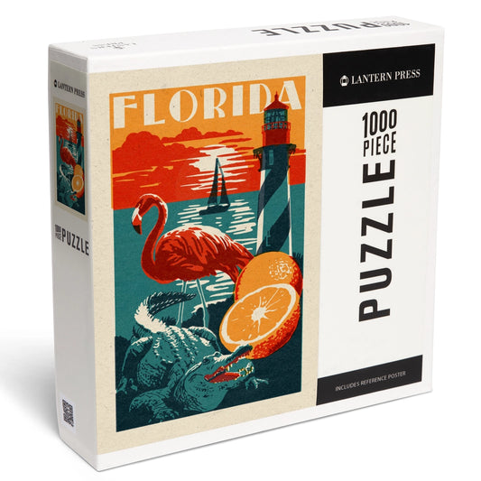 FL Puzzle Gator/Orange/Flamingo