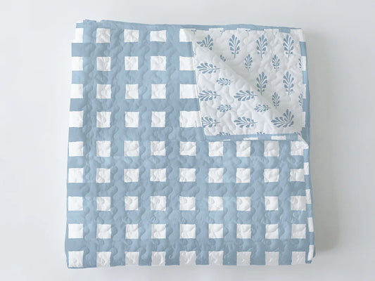 Ellie Plaid Blue Throw/Baby Blanket