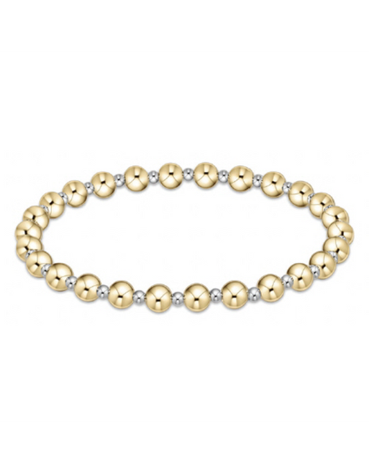 Classic Grateful Pattern 5mm Bead Bracelet Mixed Metal