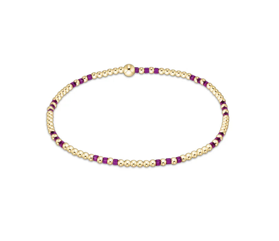 Hope Joy Pattern 2mm Bead Bracelet - Fuchsia
