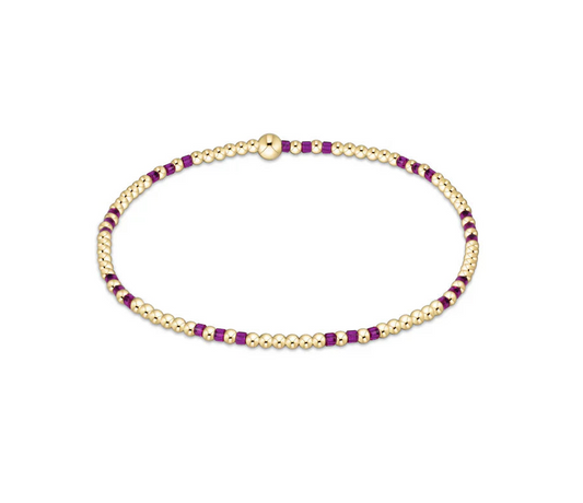 Hope Joy Pattern 2mm Bead Bracelet - Fuchsia