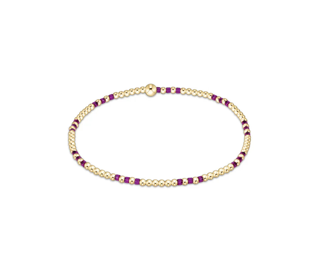 Hope Joy Pattern 2mm Bead Bracelet - Fuchsia