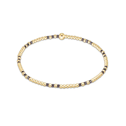 Hope Joy Pattern 2mm Bead Bracelet - Taupe With A Twist