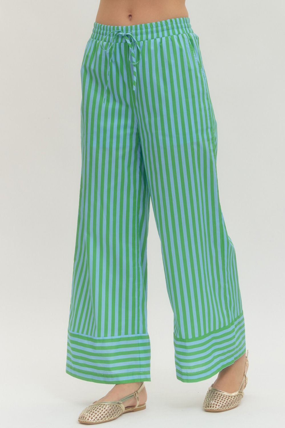 Green/Teal Stripe Pant