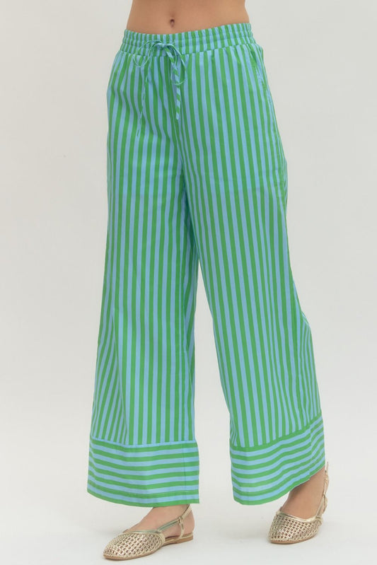Green/Teal Stripe Pant