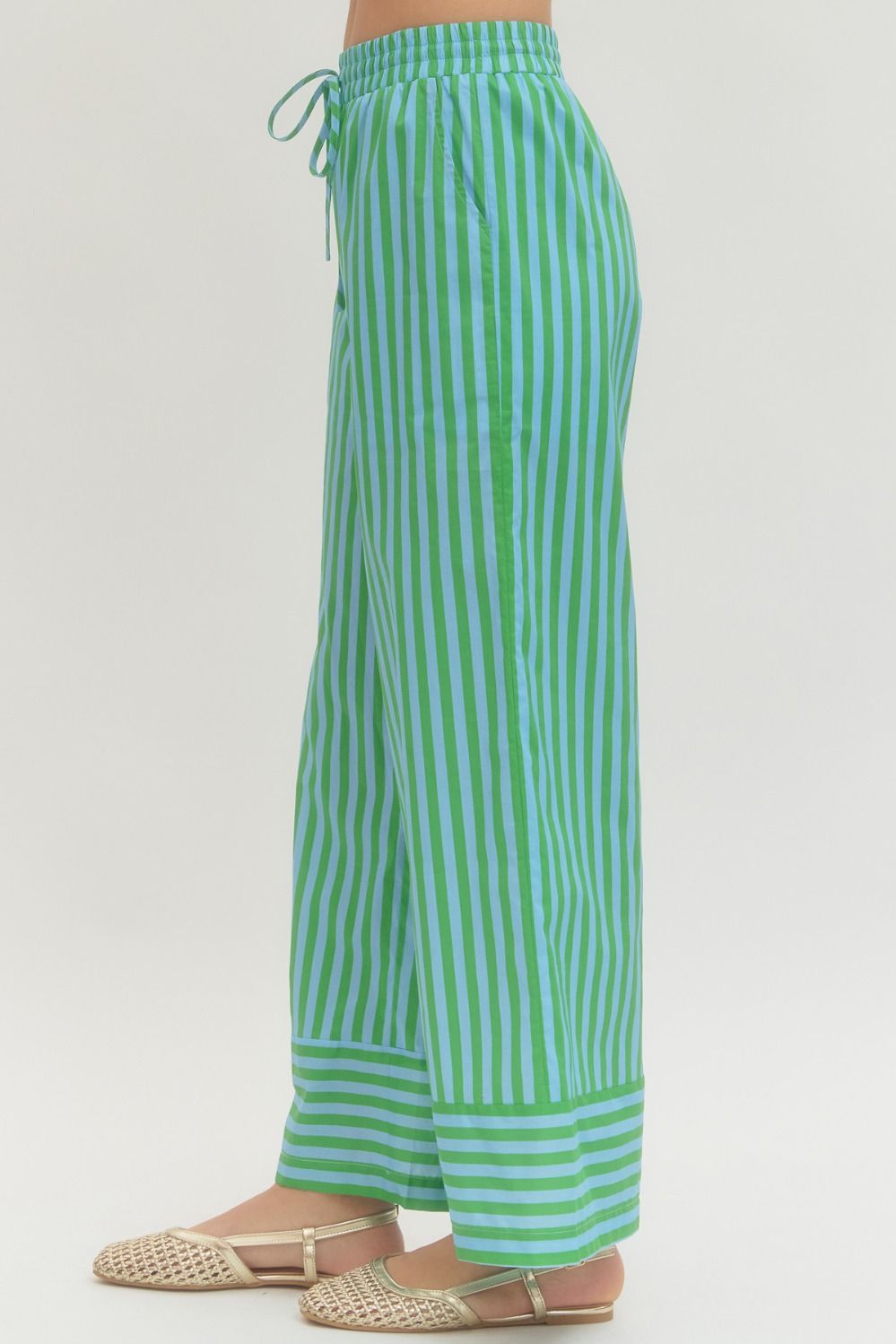 Green/Teal Stripe Pant