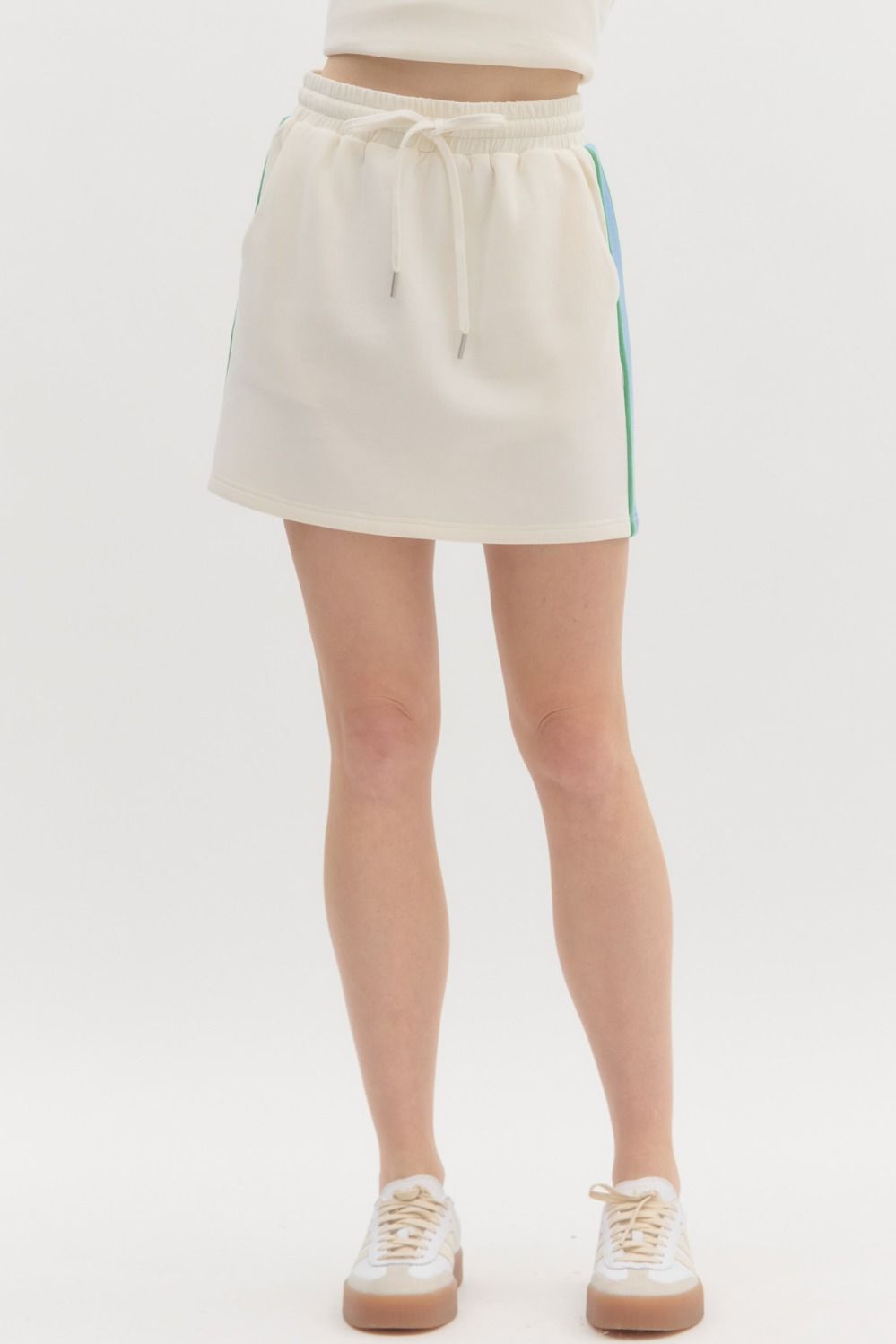 Multicolor Band Jersey Knit Skirt