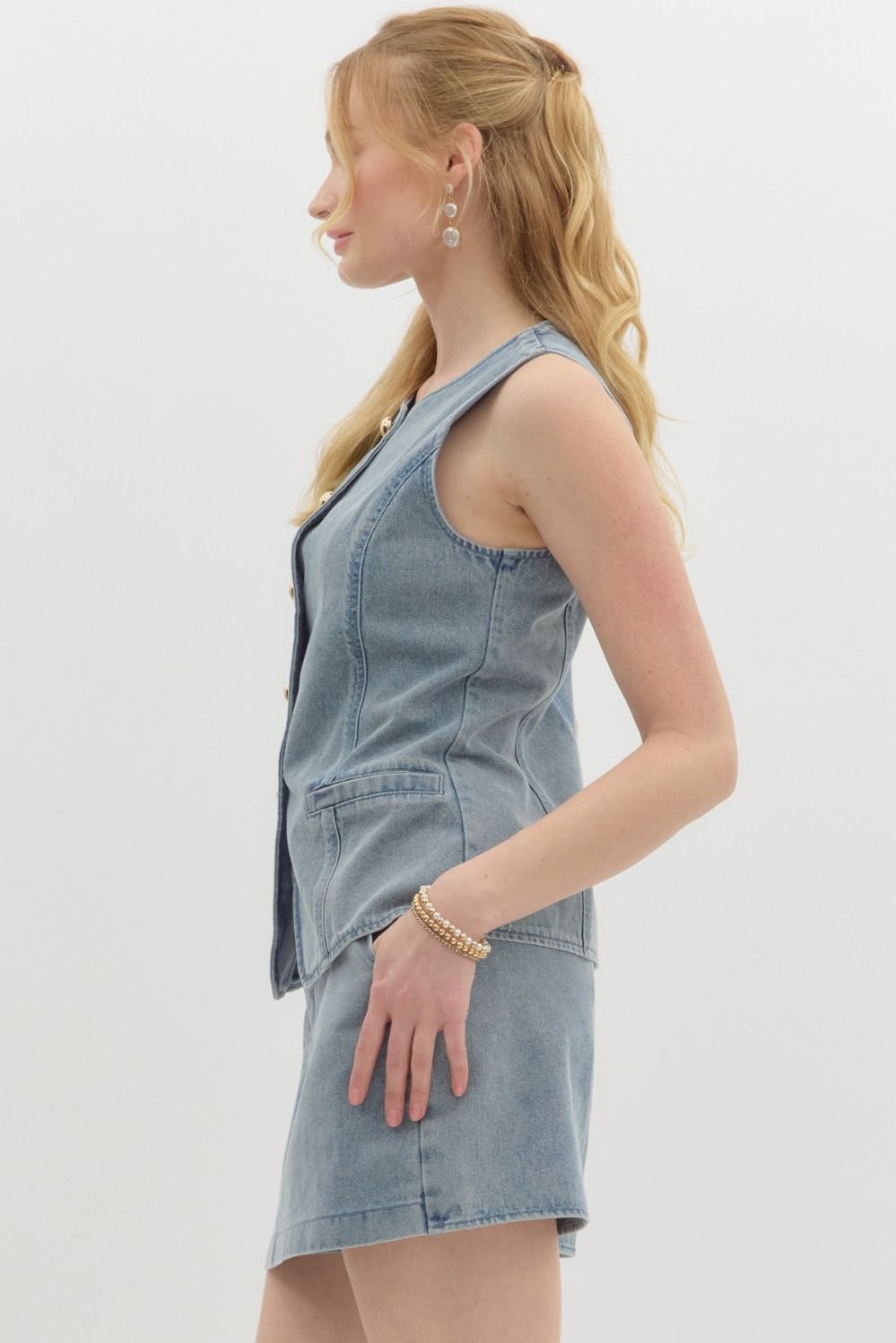 Denim Vest Top Light Denim