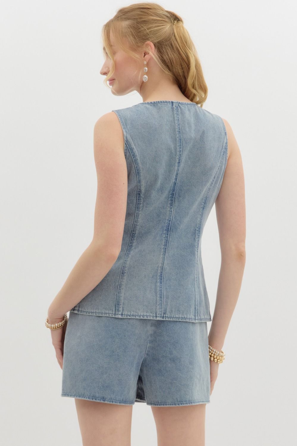 Denim Vest Top Light Denim