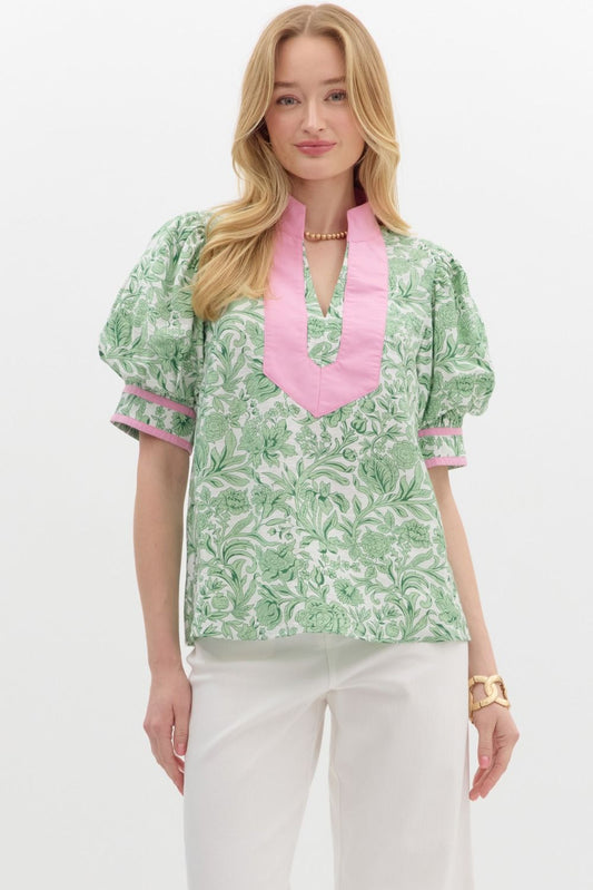 Caftan Inspired V-Neck Top