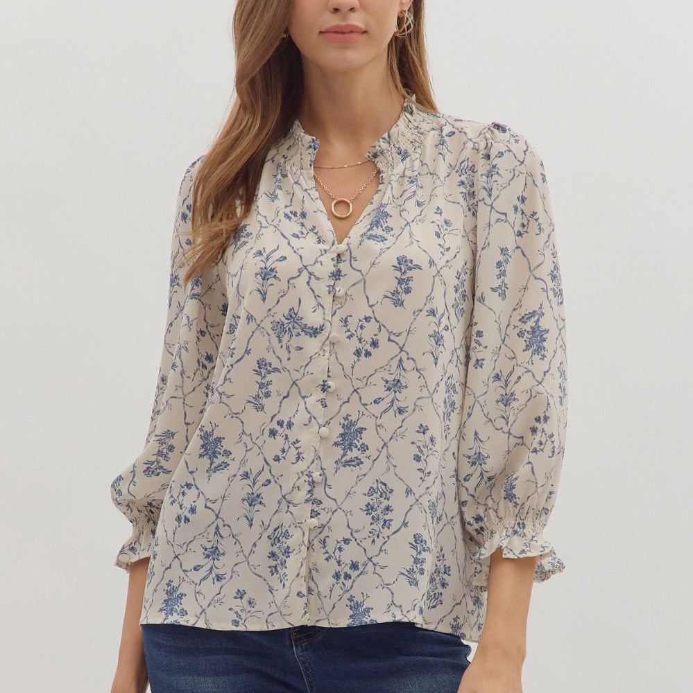 Floral Print Long Sleeve Top