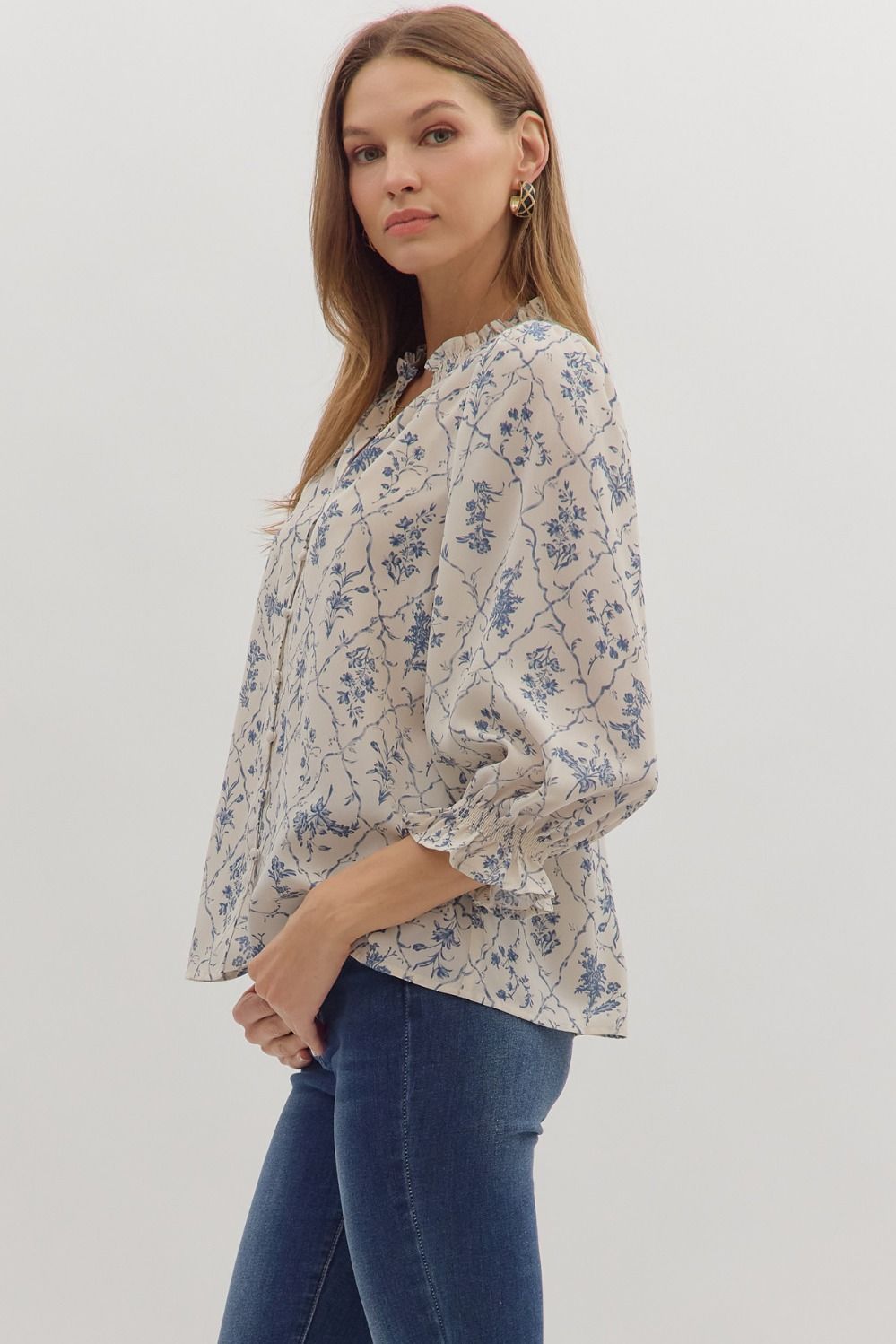 Floral Print Long Sleeve Top